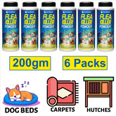 6X Flea Killer Powder 200G Pet supplies
